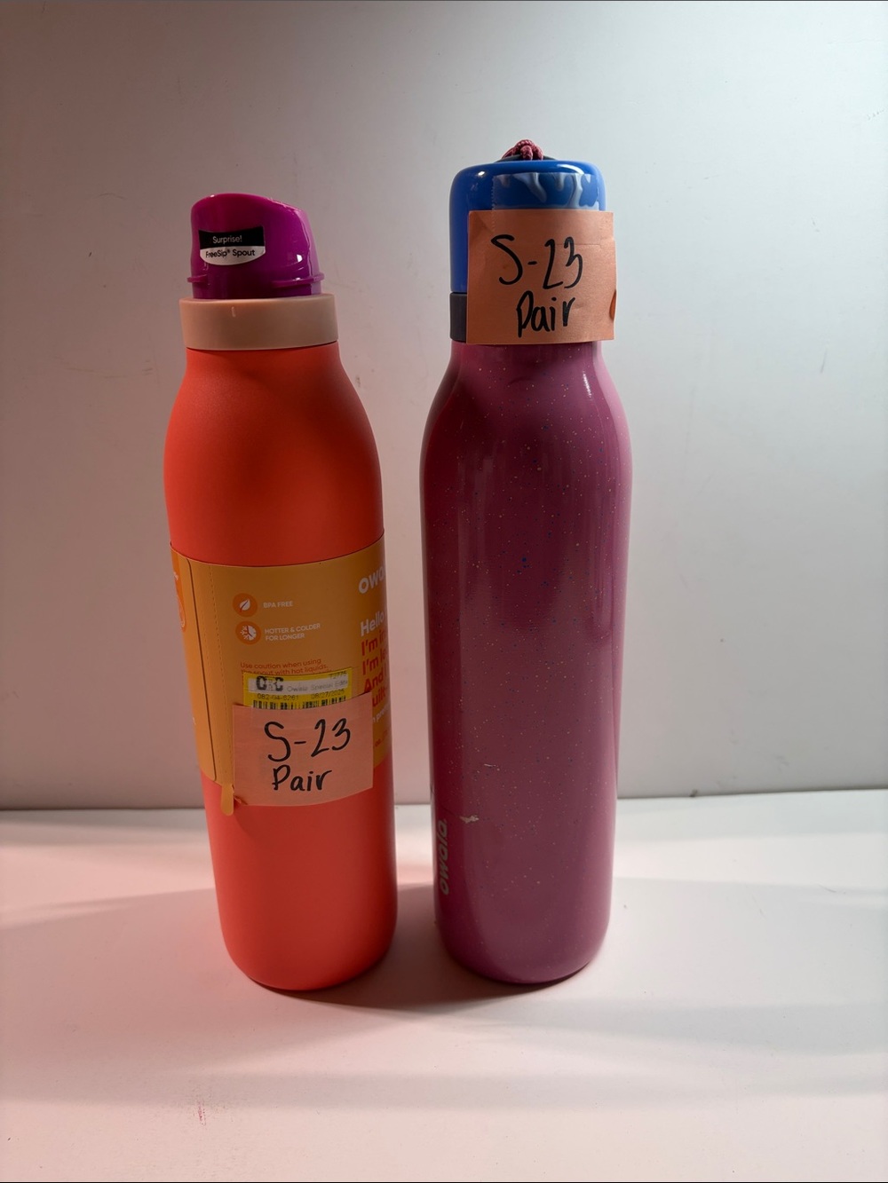 Used Owala 24 oz FreeSip Water Bottle with Straw - Set of 2